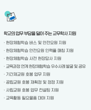 학교의 업무 부담을 덜어주는 교무학사 지원